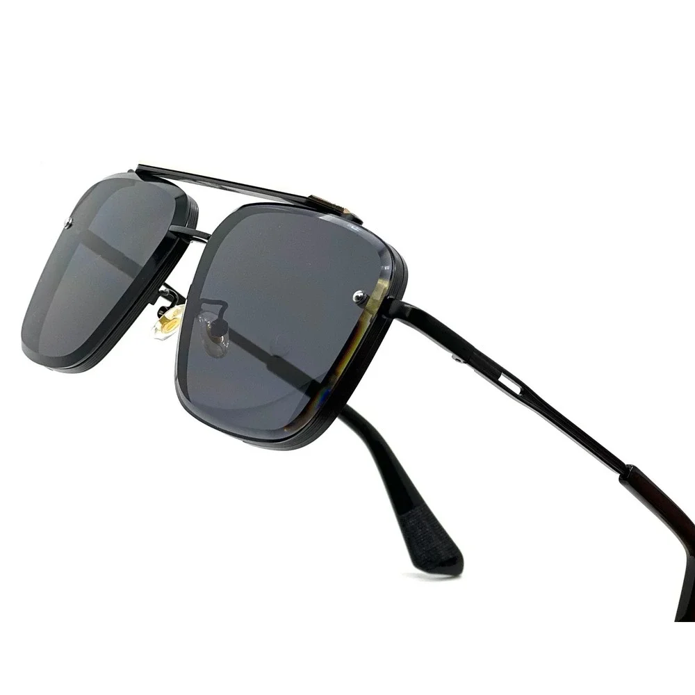 Aviator Sunglasses Square Frame Gold Bar Accents Fashion Sun Glasses Street Wear